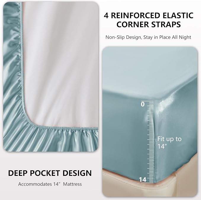 CozyLux Satin Sheets King Size Sheet Set - Image 4