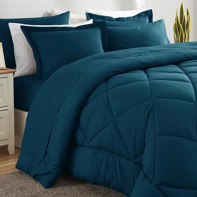 CozyLux Queen Comforter Set Lyons Blue - Image 8
