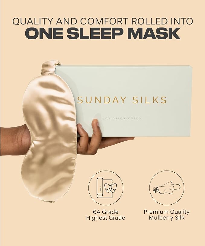 SUNDAYSILKS™ Exclusive Mulberry Silk Sleep Mask | Soft Eye Covers, and - Image 2