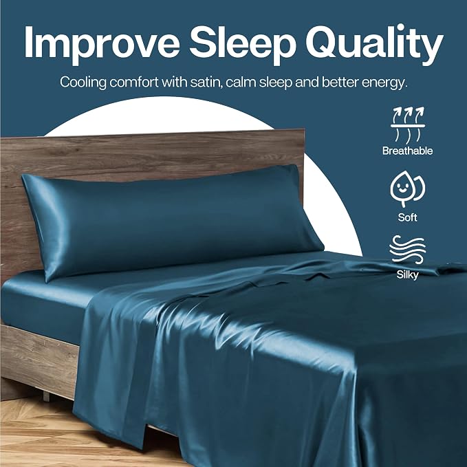 MR&HM Satin Body Pillow Cover, Soft and Breathable Body Pillow Case - Image 6