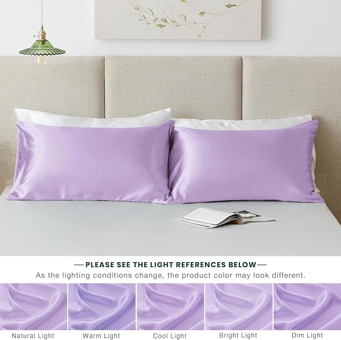 Love's cabin Satin Pillowcase Set of 2 Queen Size 20x30, Cooling Pillow Covers - Image 7
