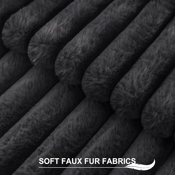 Pallene Faux Fur Plush Lumbar Throw Pillow Covers 12x20 Set of 2, Luxury Soft - Image 2