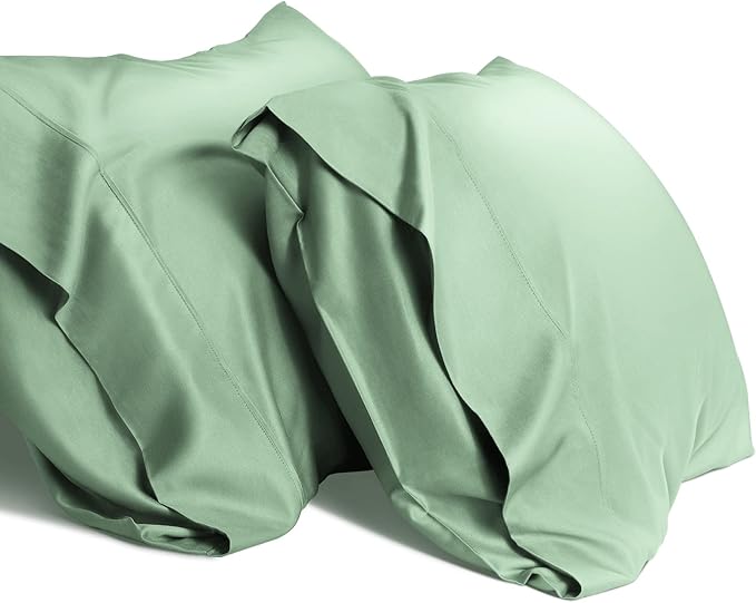 WishSmile Cooling Queen Pillowcases Set of 2 Breathable Cool Silky Soft Rayon by WishSmile