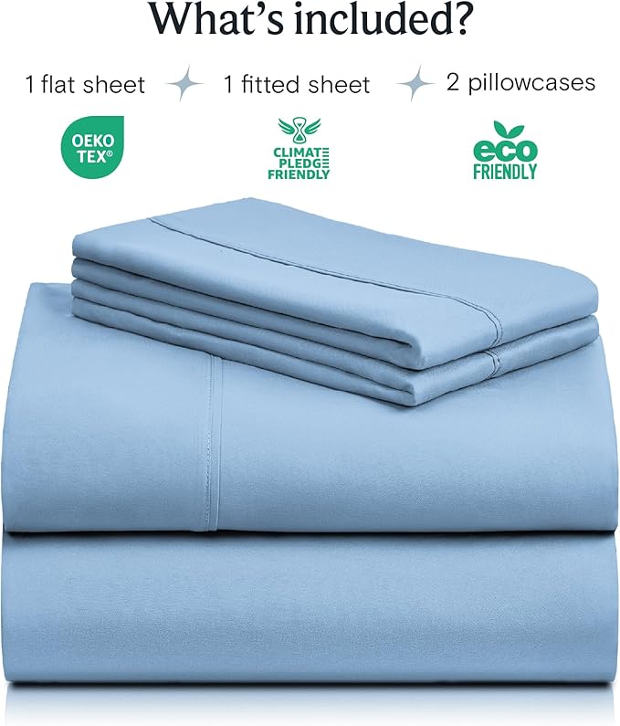 LuxClub 4 PC King Sheet Set, Breathable Luxury Bed Sheets, Deep Pockets 18" - Image 2
