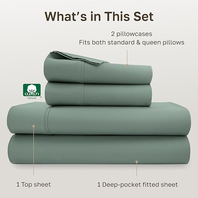 California Design Den Soft 100% Cotton Bed Sheets Queen Size Set, 400 Thread - Image 4