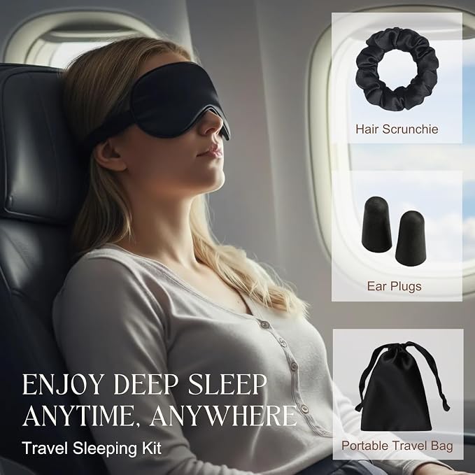 Silk Satin Sleeping Eye Mask, Soft Breathable Blackout Eyeshade Eye Cover - Image 7