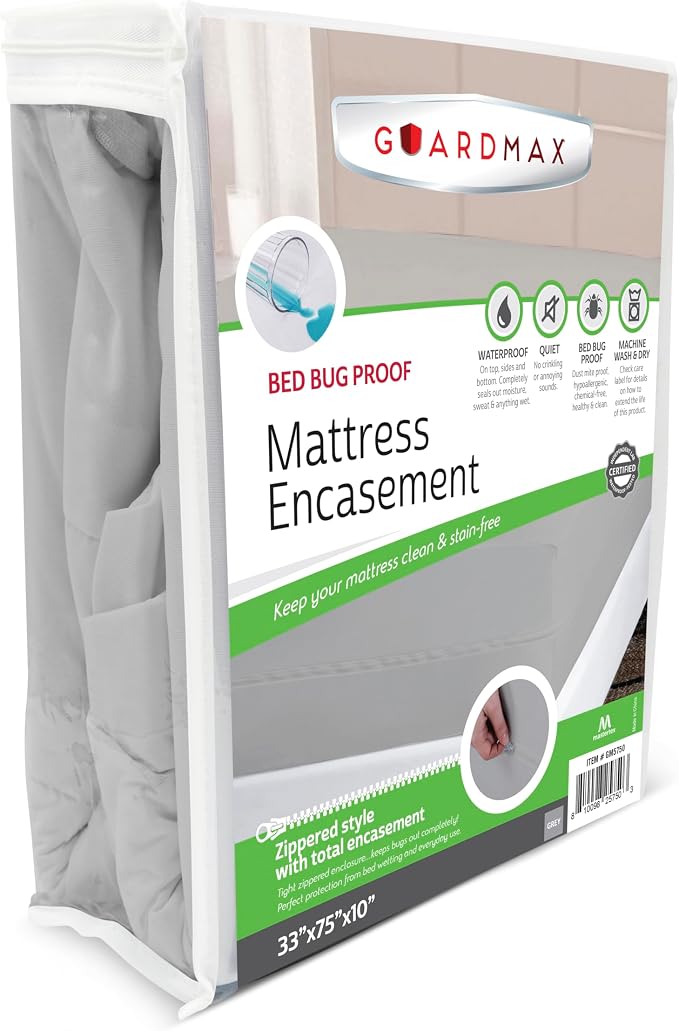 Guardmax Jersey Knitted Cot Size Zippered Mattress Encasement by Guardmax