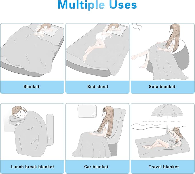 AmyHomie Cooling Blanket Queen Size, 100% Rayon Derived from Bamboo, Cool - Image 7
