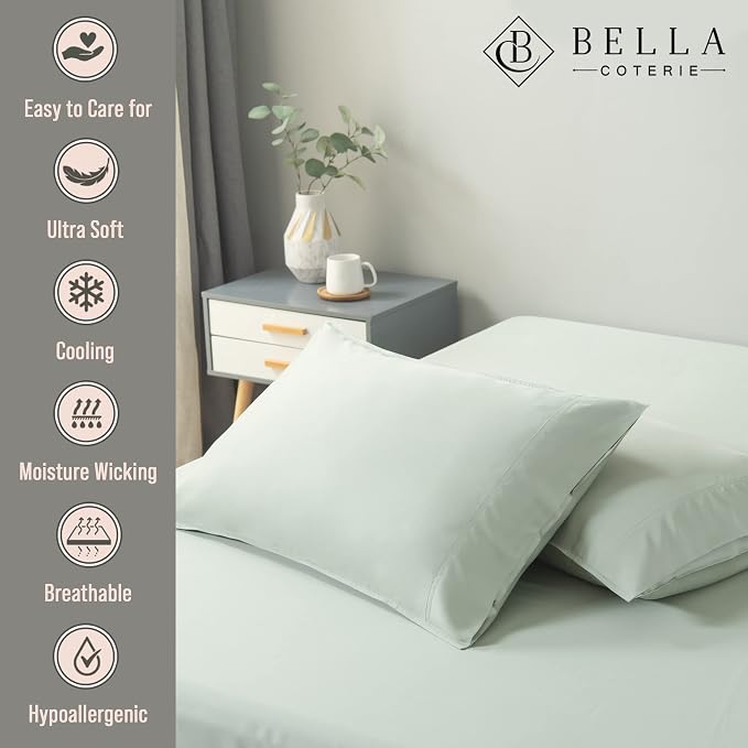 Bella Coterie | Luxury Bamboo Viscose Queen Size Pillowcase Set | 100% - Image 2