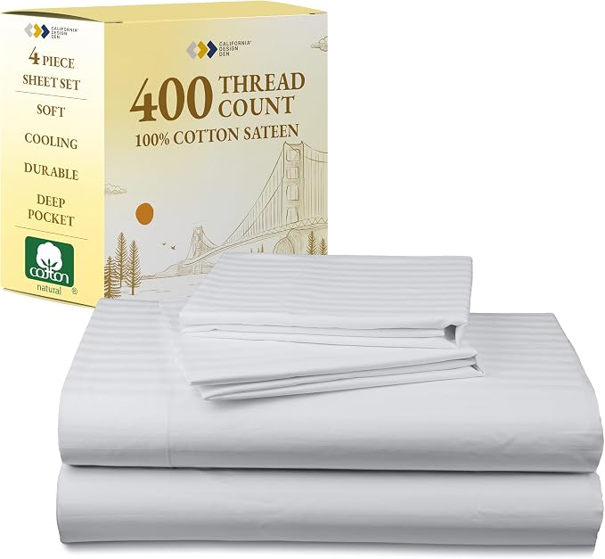 California Design Den Soft 100% Cotton Full Sheet Set, 400 TC Good Housekeeping by CaliforniaDesignDen