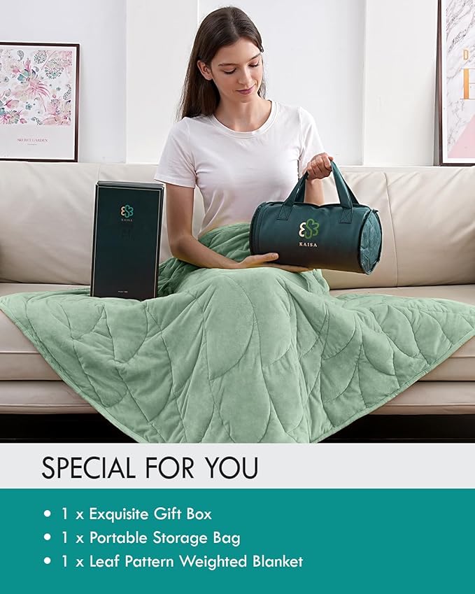 Kaisa Weighted Blanket for Adults 5lbs 41" x 53", Cozy Luxury Crystal Velvet - Image 5
