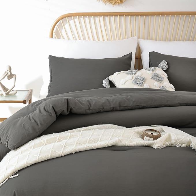 ROSGONIA Comforter Full Size for Girls Boys Teens Charcoal Grey - Image 3