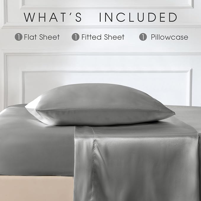 FreshCulture Satin Sheets Twin Size Bed Set - Image 3