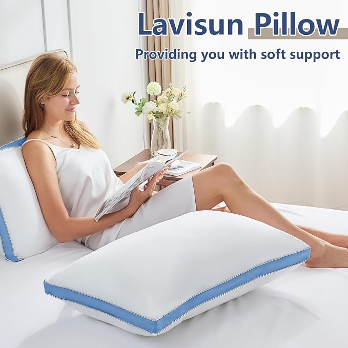 CozyLux Pillows King Size Set of 2, Soft and Supportive 3D Down Alternative Bed - Image 8