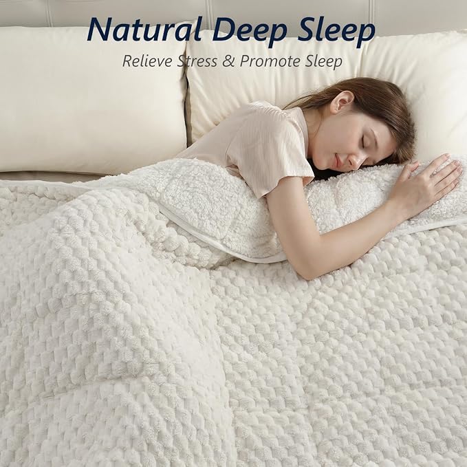 Mr. Sandman Weighted Blankets for Adults Full Size 12lbs, Warm Sherpa Fleece - Image 3