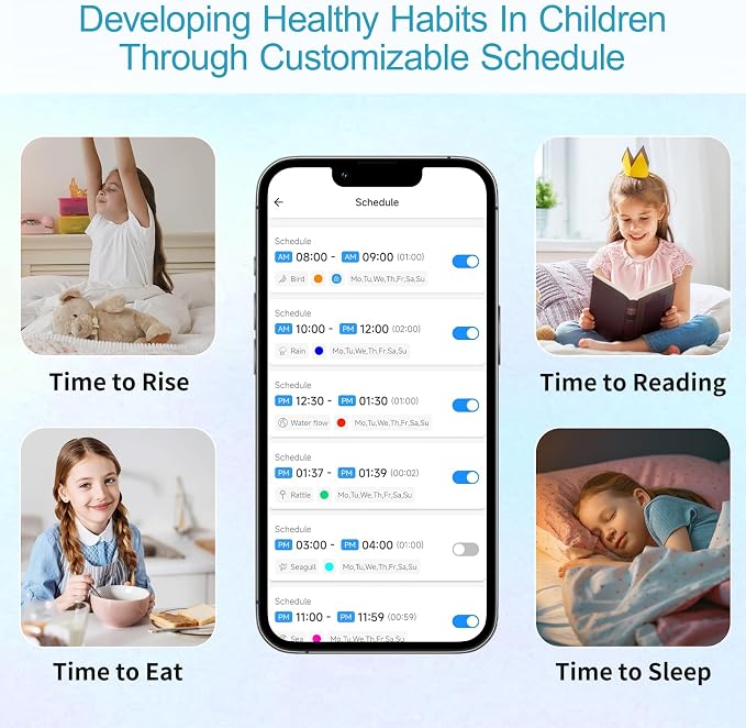 Ready to Rise Children's Sleep Trainer, Night Light, Alarm Clock, Toddler & - Image 2