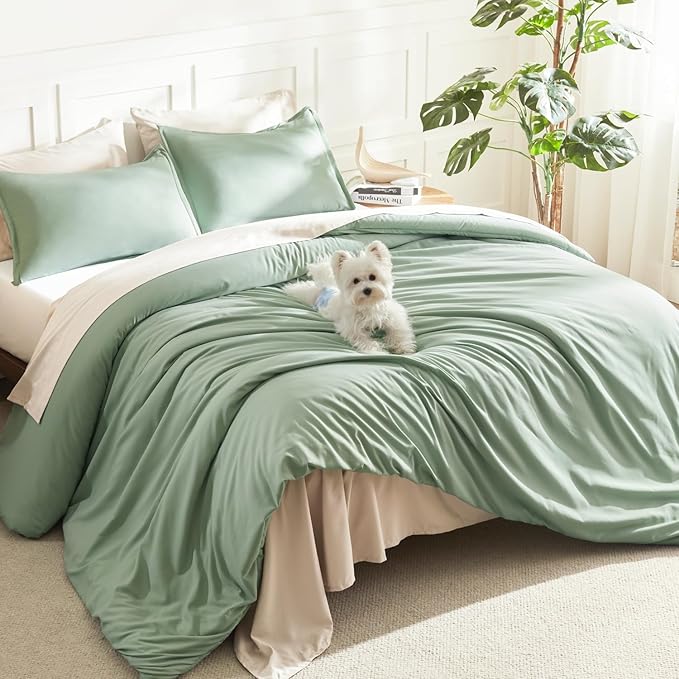 Litanika Twin XL Comforter Set Sage Green, 2 Pieces Extra Long Dorm Bedding Sets by Litanika