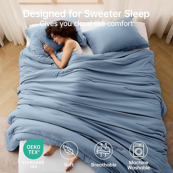 MUXHOMO Queen Comforter Set, All Season Ultra Soft Down Alternative Bedding - Image 2