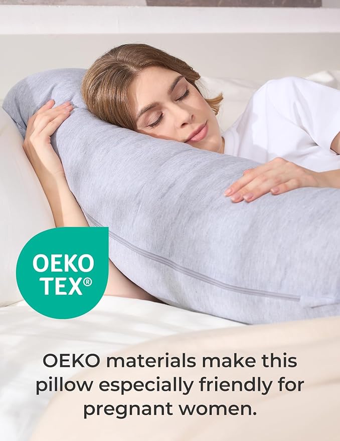 Momcozy Pregnancy Pillows for Side Sleeping, J Shaped Maternity Body Pillow for - Image 6