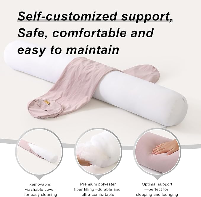 Body Pillow for Adults, Long Round Pillow, Big Cylindrical Pillow, Large Full - Image 4
