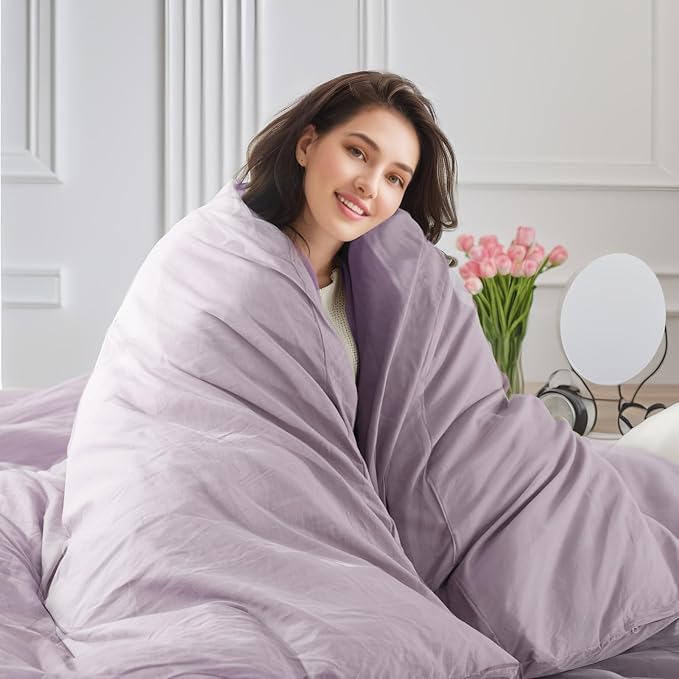 NEXHOME PRO Duvet Cover Set 100% Washed Cotton Full Size Linen Feel Textured - Image 7