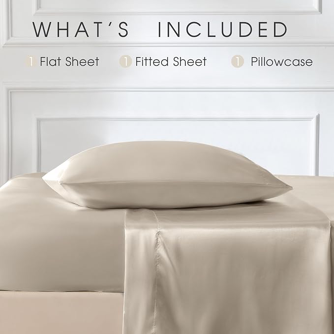 FreshCulture Satin Sheets Twin Size Bed Set - Image 3