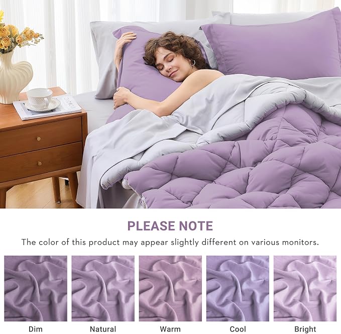 MUXHOMO 7 Pieces California King Comforter Set, Reversible Bed in a Bag Cal - Image 4