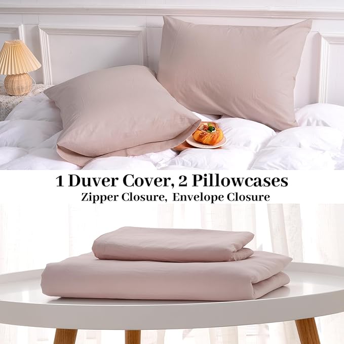 NEXHOME PRO Duvet Cover Set King Size Linen Look Textured Organic Natural 100% - Image 9