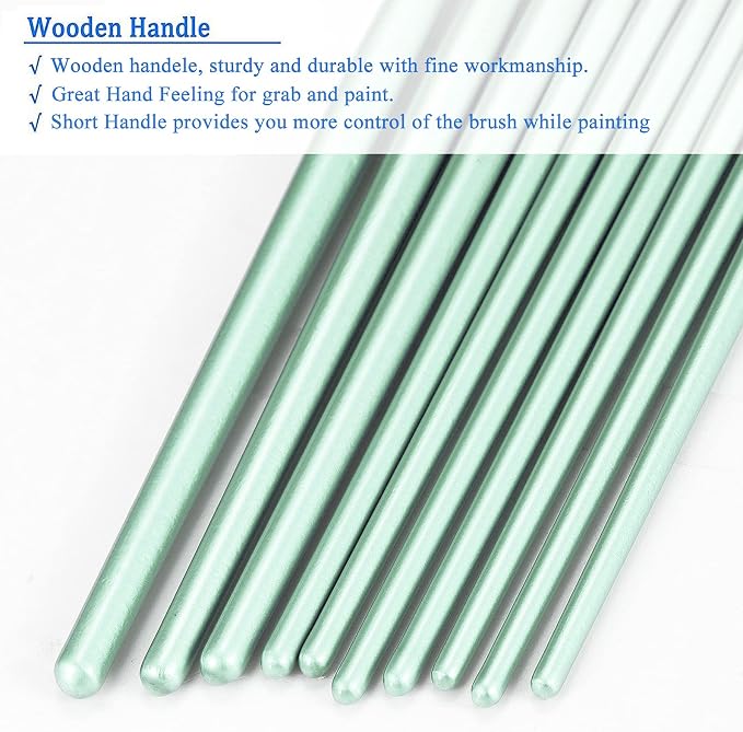 BOSOBO Paint Brushes Set, 2 Pack 20 Pcs Round Pointed Tip Paintbrushes Nylon - Image 5