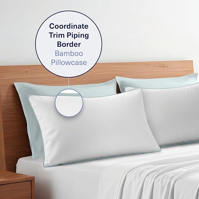 Kickoff Viscose Bamboo Pillowcase, 100% Organic Hidden Zippered Viscose Bamboo - Image 6