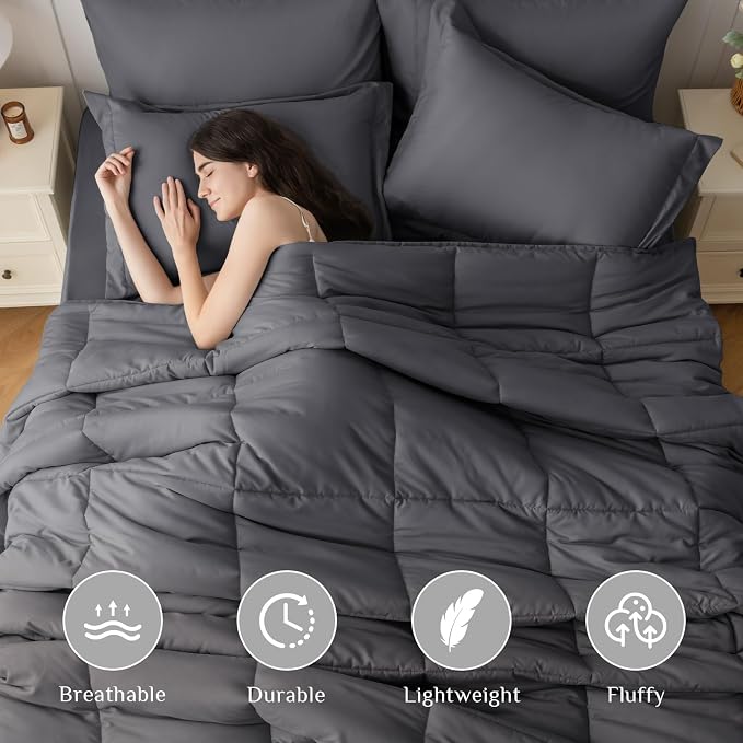 JOLLYVOGUE King Comforter Set, Ultra-Soft Bed in a Bag King Size 7 Pieces - Image 2