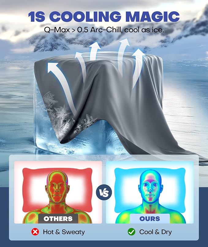 Ice Cooling Pillowcase for Hot Sleepers, Instantly Cool, Stay Cold All Night - Image 2