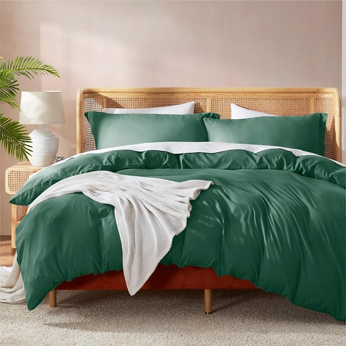 Nestl Dark Green Duvet Cover Queen Size by Nestl