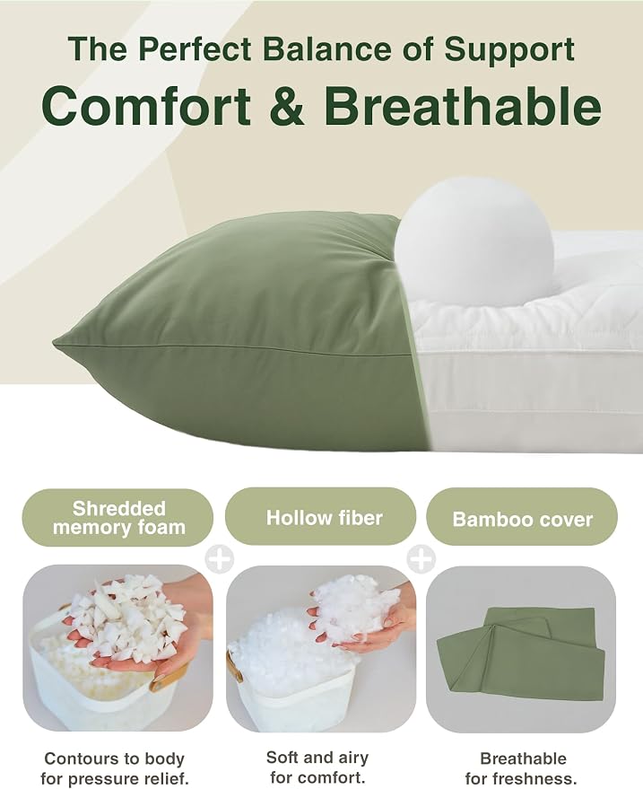 ZonLi Long Body Pillows for Adults, Memory Foam Body Pillow Adjustable - Image 4