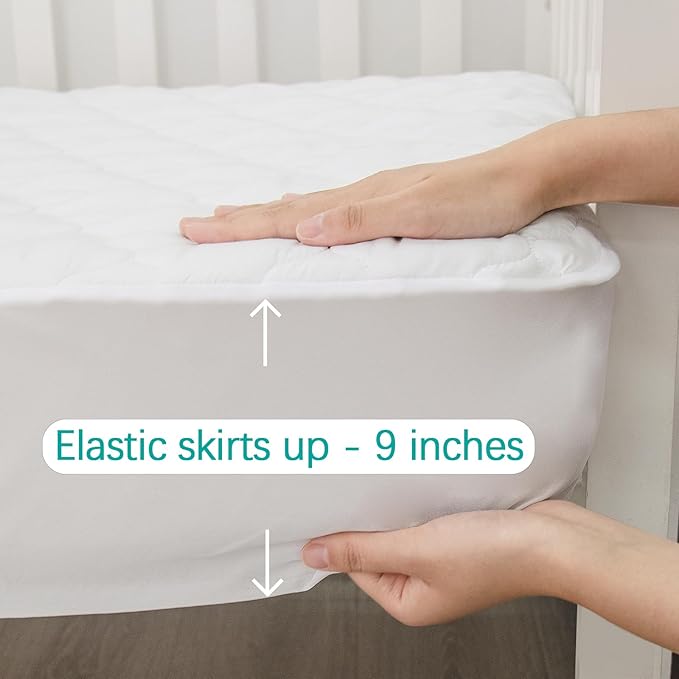 Crib Mattress Protector Sheets Fitted Waterproof Mattress Pad Cover, Noiseless - Image 4