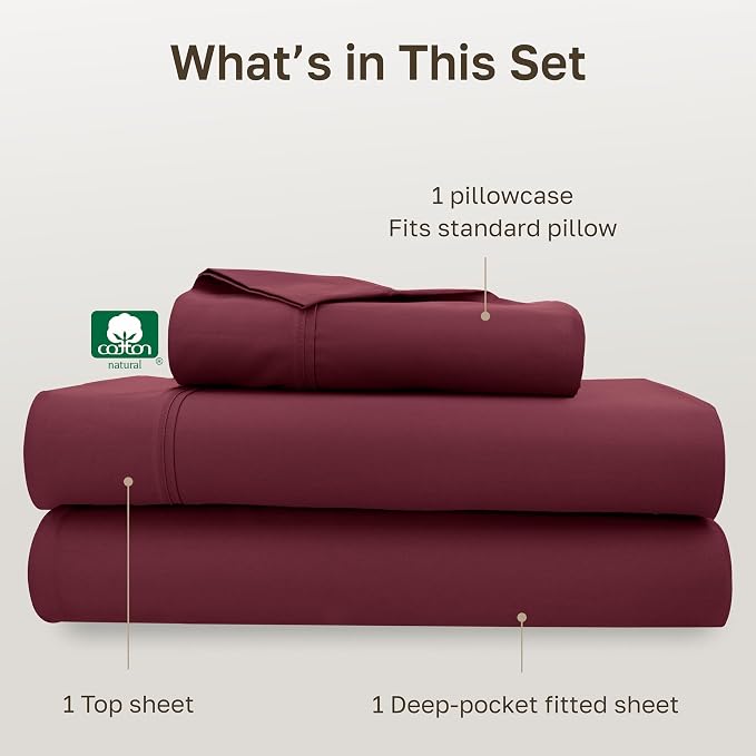 California Design Den Soft 100% Cotton Twin Size Bed Sheets Set, 400 Thread - Image 4