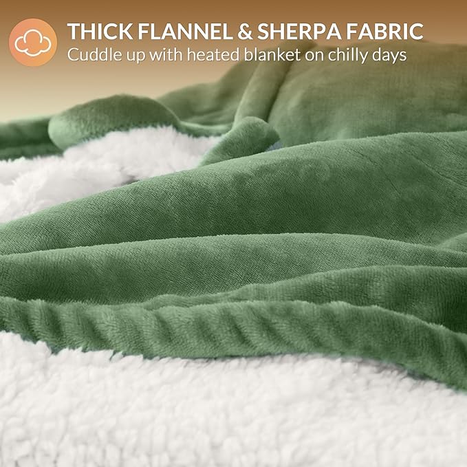 HOMLYNS LuxeHeat Heated Blanket Electric Blanket Queen Size, Soft Flannel - Image 5