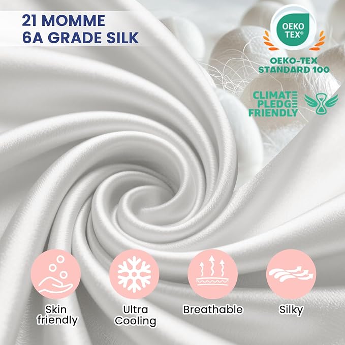 Ravmix Silk Pillow Cases with Zipper, 21momme Mulberry Silk Pillowcase - Image 5