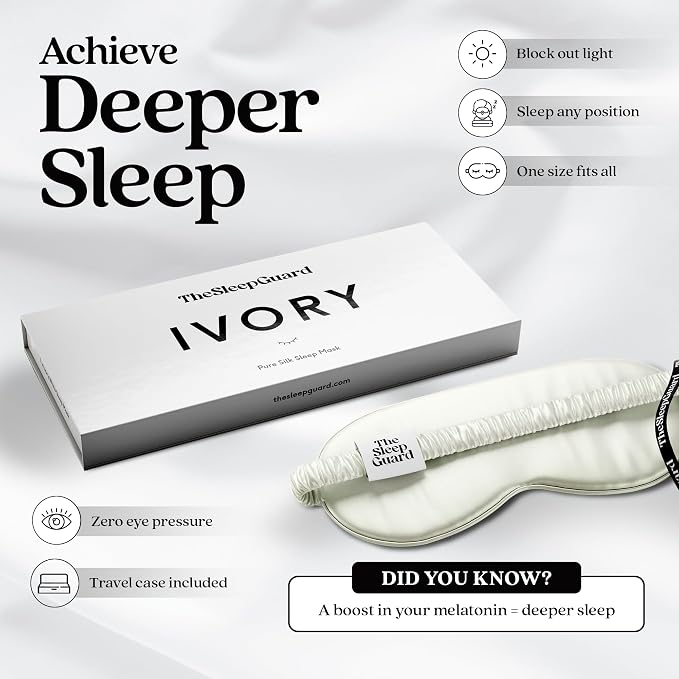 TheSleepGuard Pure Silk Sleep Mask Light Blocking Travel Essentials. Eye Masks - Image 3