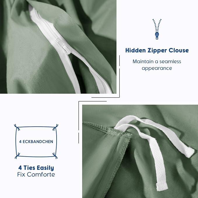 SONORO KATE 100% Egyptian Cotton Duvet Cover Queen Size, 1000 Thread Count - Image 8