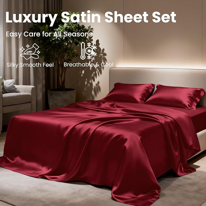 Love's cabin Twin XL Satin Sheet Sets - Image 8