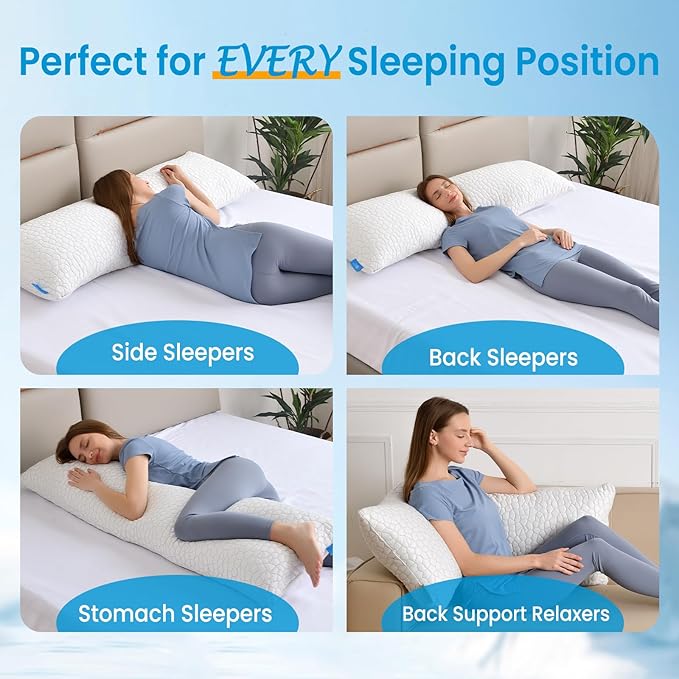 QUTOOL Cooling Pillow for Sleeping, CertiPUR-US Shredded Memory Foam Full Body - Image 3