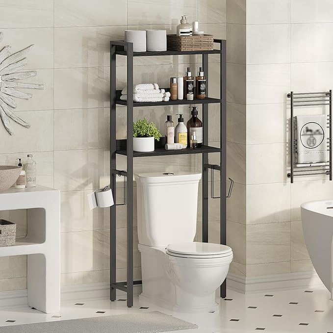 MAHANCRIS Over The Toilet Storage Rack, 3 Tier Bathroom Organizer Over Toilet by MAHANCRIS