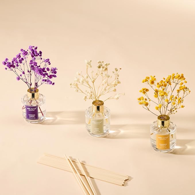 Airkeep Reed Diffuser Set of 3, Clean Linen Cashmere Vanilla Lavender Garden - Image 5