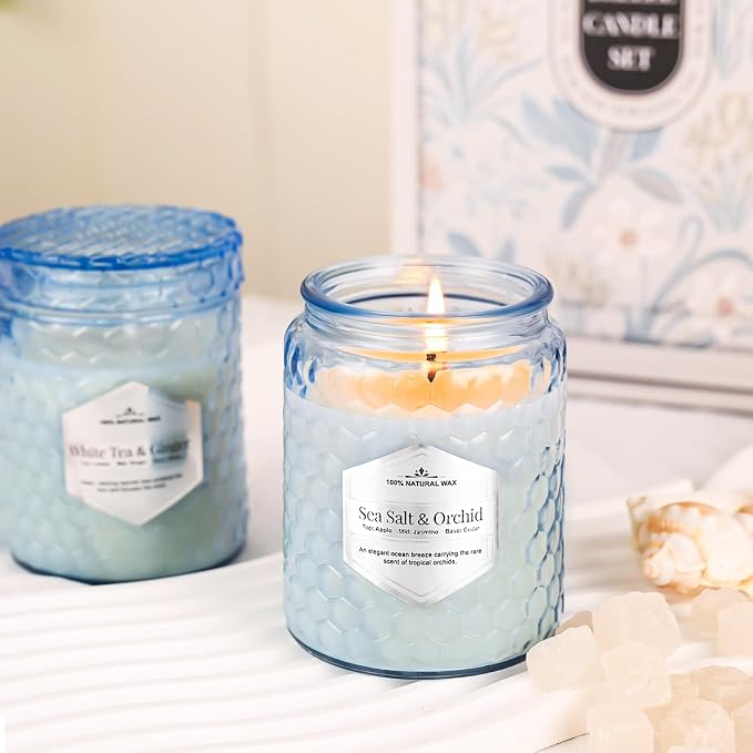 Lake Blue Candles for Home Scented, 6 Pack of 5.5 Oz Natural Soy Wax Candles in - Image 5