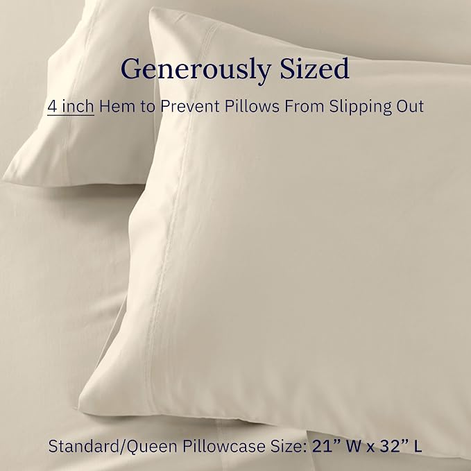 California Design DenPillow Cases Standard Size Set of 2-600 Thread Count Sateen - Image 5