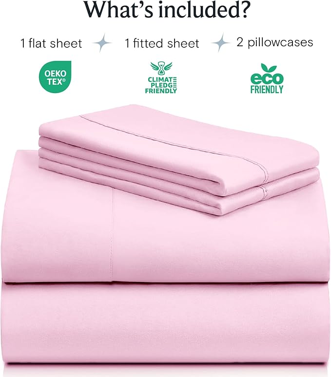 LuxClub 4 PC Sheet Set Bed Sheets Deep Pockets 16" Eco Friendly Wrinkle Free - Image 2