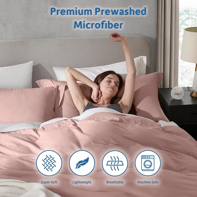 Nestl Blush Pink Duvet Cover Queen Size - Image 6