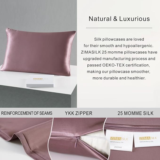 ZIMASILK 25 Momme 100% Pure Mulberry Silk Pillowcase - Image 4