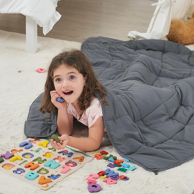Weighted Blanket Kids 7lbs, Twin Size Cooling Heavy Throw Blanket - Image 2